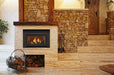 Majestic Trilliant 30 gas insert, black inside-fit surround with brick interior