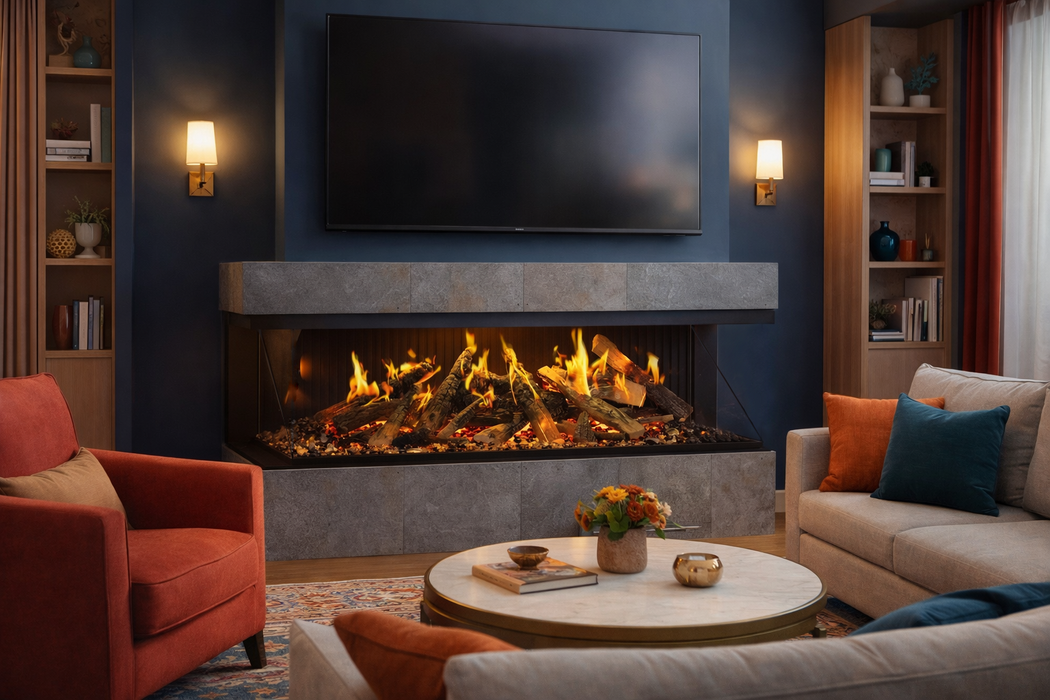 Amantii Signature MultiView Holo Electric Fireplace | 3-Sided Smart Holographic Fireplace