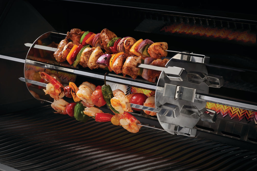 64008 Rotisserie Shish-Kebab Skewer Set – in use with chicken and vegetables