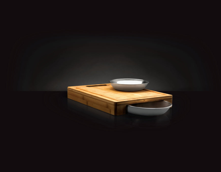 70012 PRO Cutting Board with Stainless Steel Bowls – product photo
