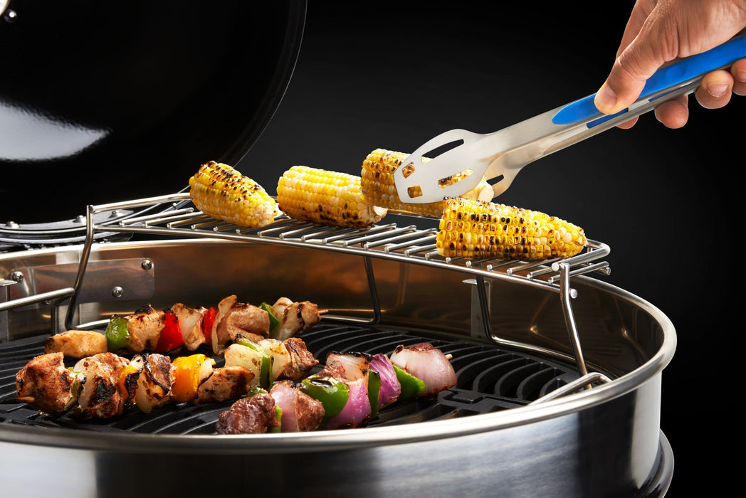 71022 Warming Rack for Charcoal Kettle Grills – in use on a kettle grill
