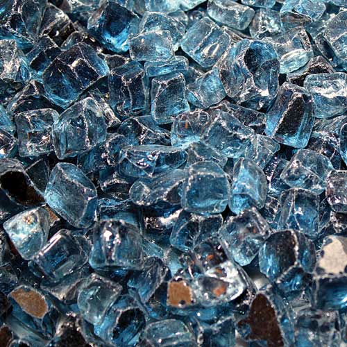 HPC 1/4 inch decorative fire pit glass in pacific blue reflective