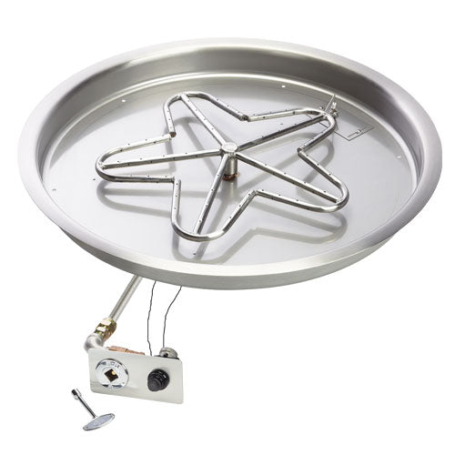 HPC 37" Round Bowl Pan Torpedo Fire Pit Insert With Hi/Lo Electronic Ignition 24VAC