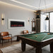 SimpliFire Allusion Slim 60" electric fireplace in a billiards room wall