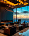 SimpliFire Triton 78" and Triton 50" electric fireplaces linked together in an airport lounge