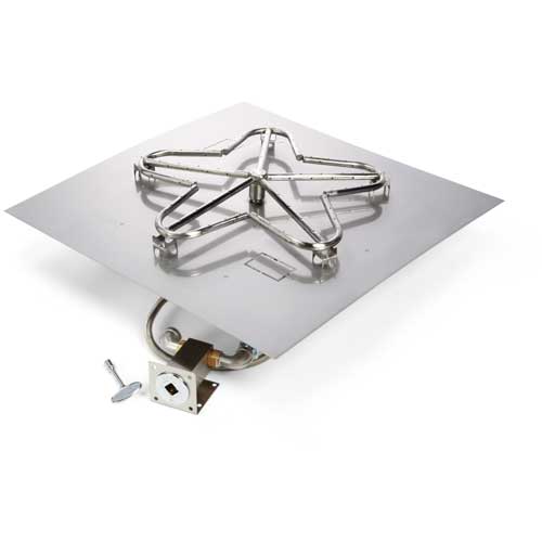 HPC 18" Square Flat Pan Fire Pit Insert With Electronic Ignition