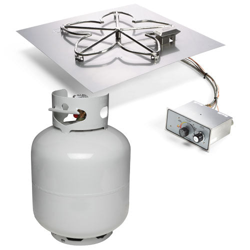 HPC 18" Square Flat Pan Torpedo Push Button Flame Sensing Fire Pit