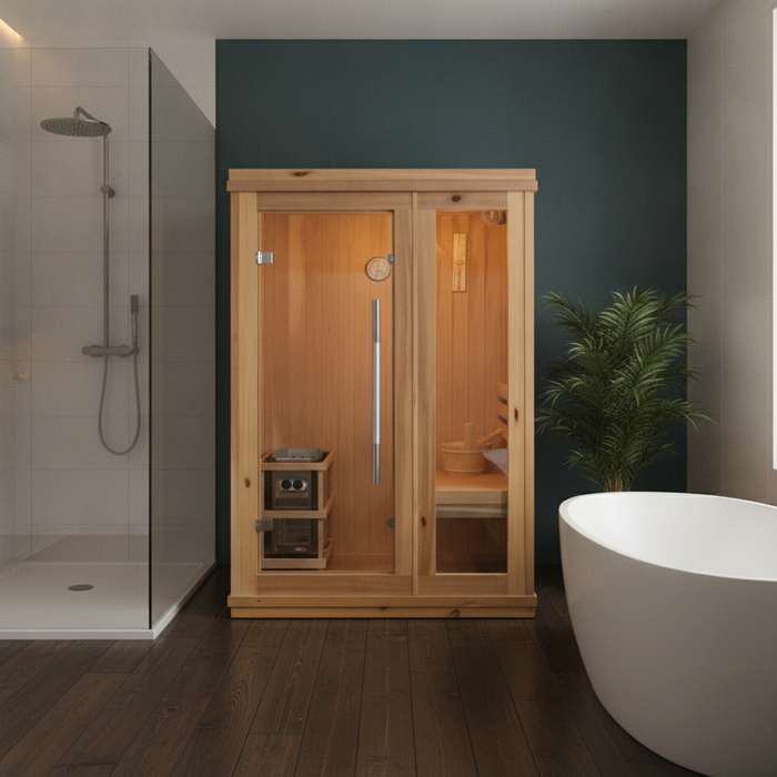 SunRay Aston 1-2 Person Indoor Traditional Sauna - Canadian Cedar SunRay Saunas