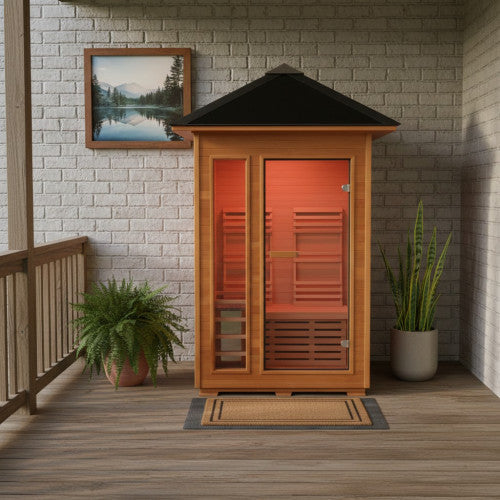SunRay Bristow 2 Person Outdoor Traditional Sauna with Window - Canadian Hemlock SunRay Saunas