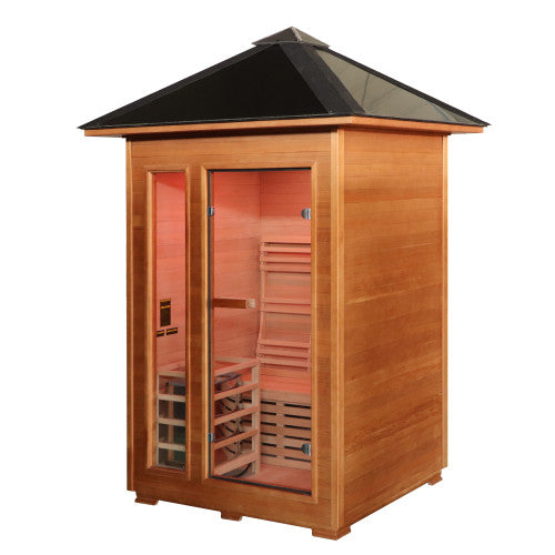 SunRay Bristow 2 Person Outdoor Traditional Sauna with Window - Canadian Hemlock SunRay Saunas
