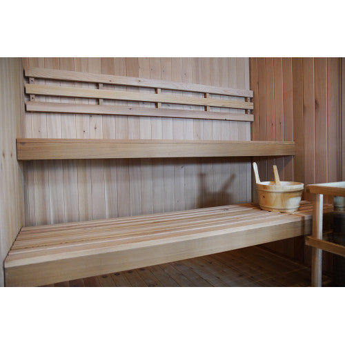SunRay Charleston 4 Person Indoor Traditional Sauna with Double Bench - Canadian Cedar SunRay Saunas