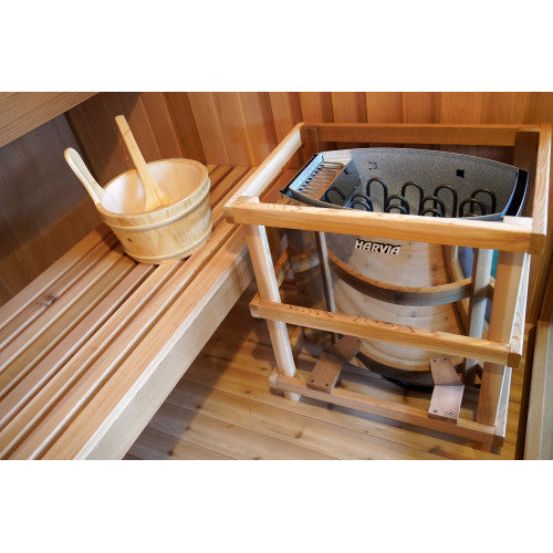 SunRay Charleston 4 Person Indoor Traditional Sauna with Double Bench - Canadian Cedar SunRay Saunas
