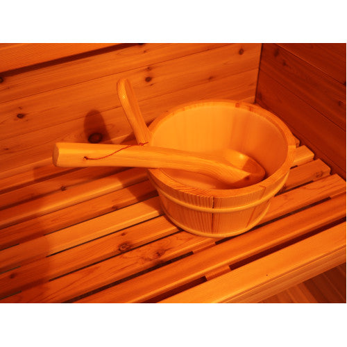 SunRay Denali 4 Person Contemporary Outdoor Traditional Sauna - Western Red Cedar SunRay Saunas