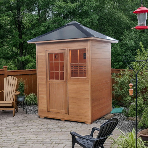 SunRay Freeport 3 Person Outdoor Traditional Sauna - Canadian Hemlock SunRay Saunas