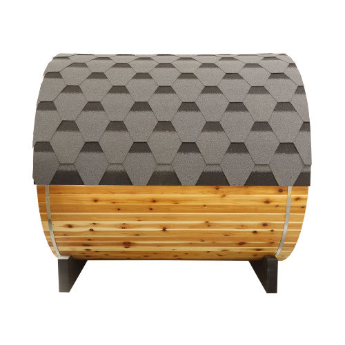 SunRay Galley 4 Person Barrel Outdoor Traditional Sauna - Western Red Cedar SunRay Saunas