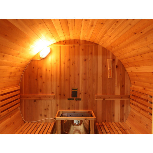SunRay Galley 4 Person Barrel Outdoor Traditional Sauna - Western Red Cedar SunRay Saunas