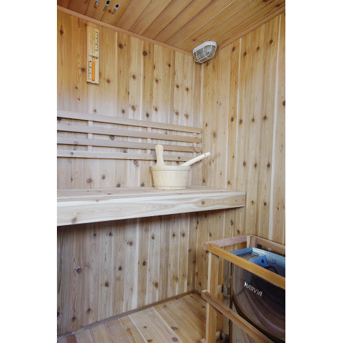SunRay Hampton 3 Person Indoor Traditional Sauna with Double Bench - Canadian Cedar SunRay Saunas