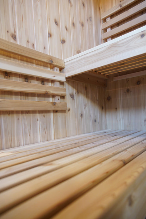 SunRay Hampton 3 Person Indoor Traditional Sauna with Double Bench - Canadian Cedar SunRay Saunas