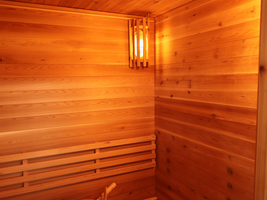 SunRay Seneca 3 Person Contemporary Outdoor Traditional Sauna - Western Red Cedar SunRay Saunas