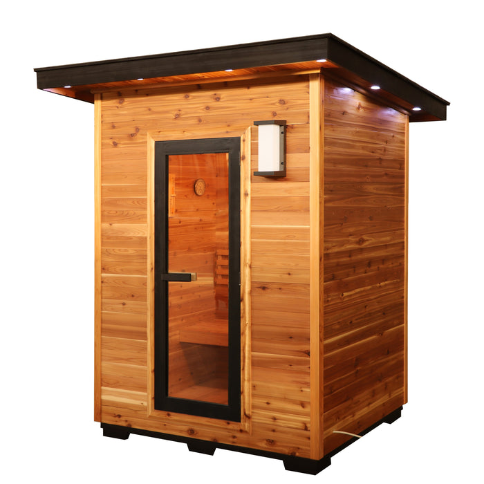 SunRay Seneca 3 Person Contemporary Outdoor Traditional Sauna - Western Red Cedar SunRay Saunas