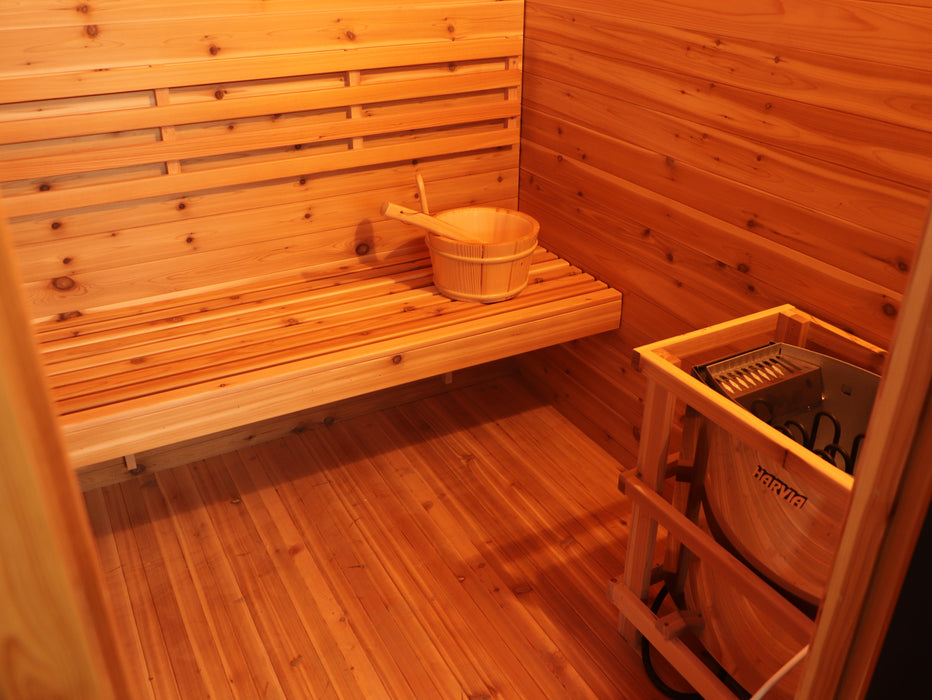 SunRay Seneca 3 Person Contemporary Outdoor Traditional Sauna - Western Red Cedar SunRay Saunas