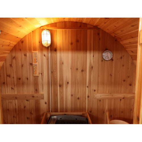 SunRay Solace 2 Person Barrel Outdoor Traditional Sauna - Western Red Cedar SunRay Saunas