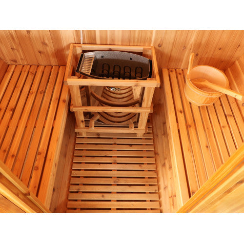 SunRay Solace 2 Person Barrel Outdoor Traditional Sauna - Western Red Cedar SunRay Saunas