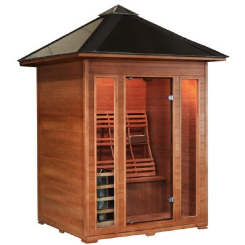 SunRay Waverly 3 Person Outdoor Traditional Sauna with Windows - Canadian Hemlock SunRay Saunas
