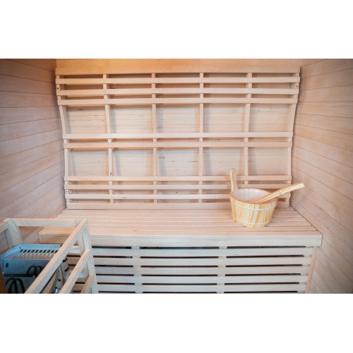 SunRay Waverly 3 Person Outdoor Traditional Sauna with Windows - Canadian Hemlock SunRay Saunas