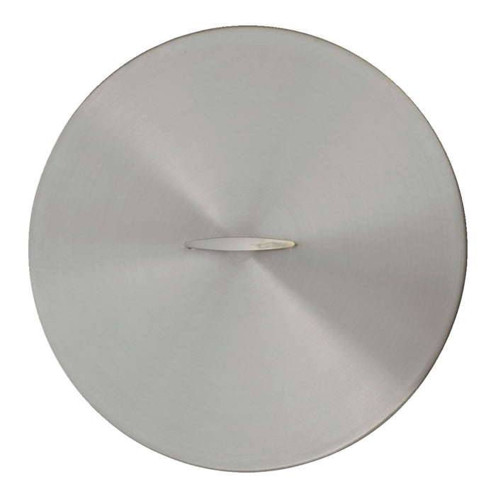 The Outdoor Plus Round Stainless Steel Burner Cover with handle, brushed 304 stainless steel