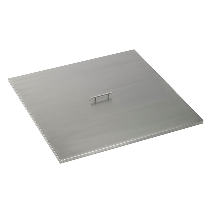 The Outdoor Plus Square Stainless Steel Burner Cover with handle, brushed 304 stainless steel