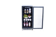 TrueFlame 15" Outdoor Rated Fridge with Stainless Door AMD-RFR-15S - door open, stocked with drinks