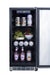 TrueFlame 15" Outdoor Rated Fridge with Stainless Door AMD-RFR-15S - close-up of stocked interior