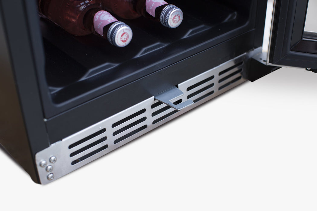 TrueFlame 15" Outdoor Rated Fridge with Stainless Door AMD-RFR-15S - close-up of front venting