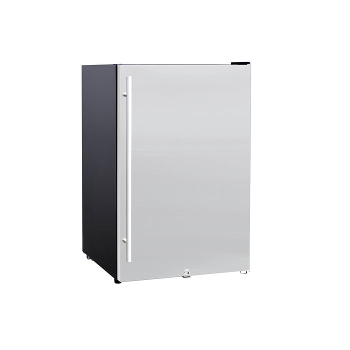 TrueFlame 22" 4.3 Cu. Ft. Deluxe Compact Refrigerator AMD-RFR-22D - angled view, door closed, with handle