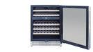 TrueFlame 24" Outdoor Rated Dual Zone Wine Cooler AMD-RFR-24WD - front view, door open, empty racks