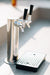 TrueFlame Double Keg Tap for Kegerator AMD-RFR-TAP-2 - double-tap tower with drip tray on a countertop