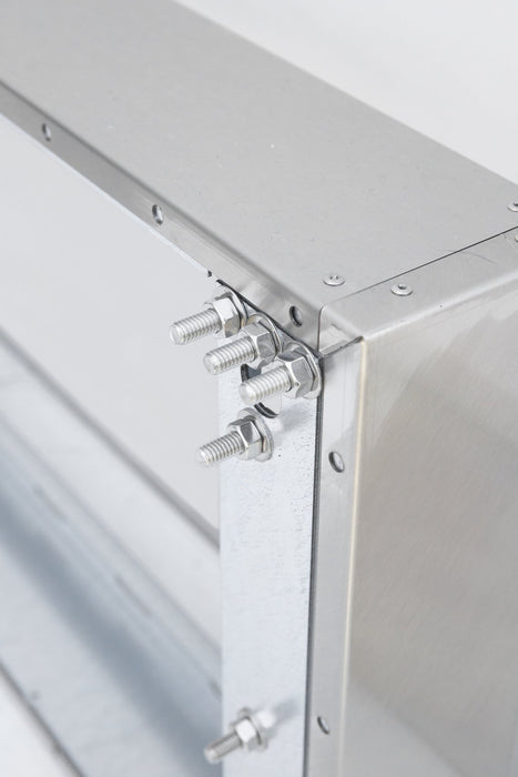 TrueFlame 8" Spacer Bracket for TrueFlame Vent Hoods - close-up of bracket hardware