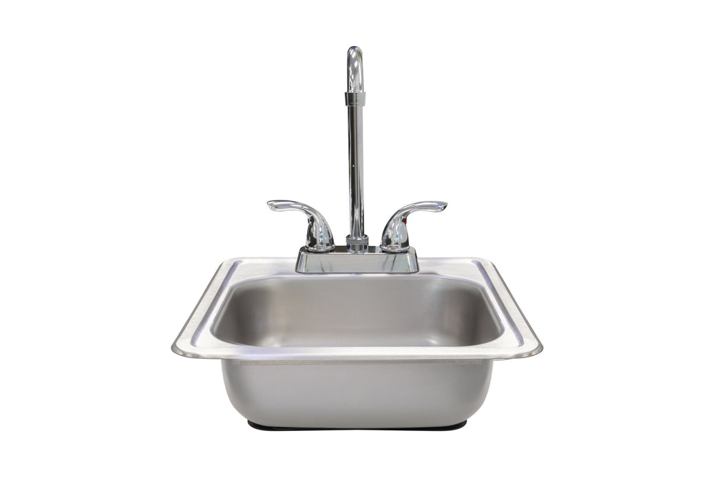 TrueFlame 15"x15" Drop-in Sink TF-NK-15D - drop-in sink with included faucet