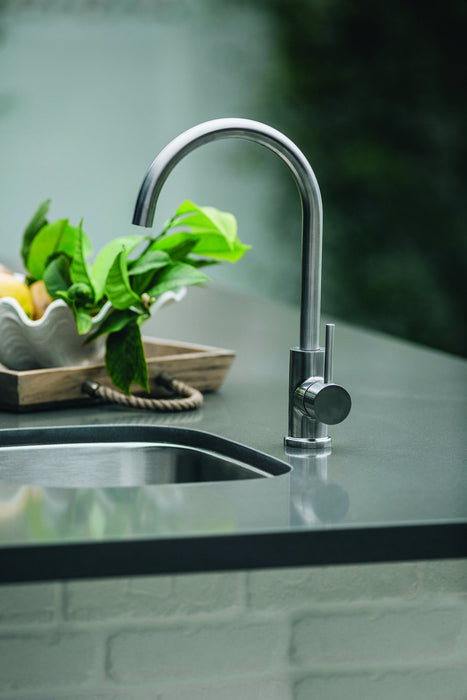 TrueFlame 19" x 15" Undermount Sink TF-NK-19U - installed in an outdoor countertop