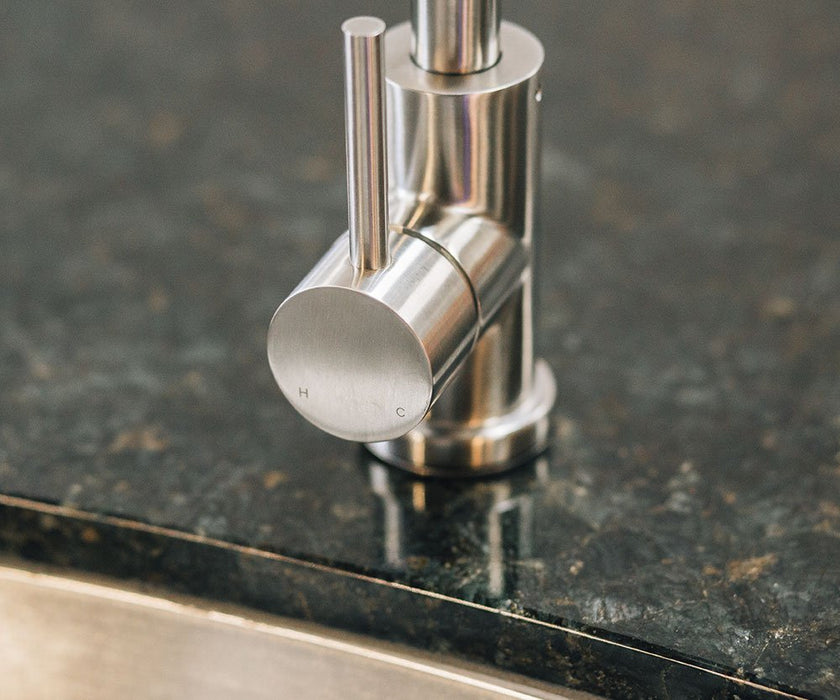 TrueFlame 19" x 15" Undermount Sink TF-NK-19U - close-up of faucet