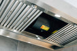 TrueFlame 36" Vent Hood with 1,000 CFM Motor and Mounting Bracket TF-VH36-2 - close-up of underside showing baffle filters and blower