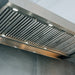 TrueFlame 48" Vent Hood with 2,000 CFM Motor and Mounting Bracket TF-VH48-3 - underside with lights and baffle filters