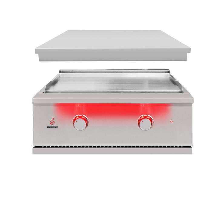TrueFlame 30" Griddle Grill TFG30 - griddle with lid lifted