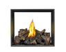 Napoleon High Definition Direct Vent See-Through Gas Fireplace - front view with log set burning