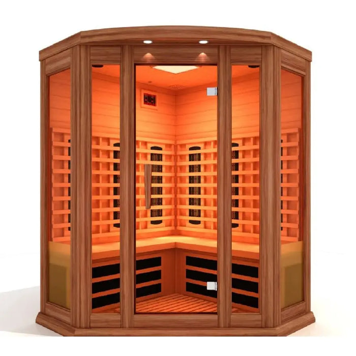 Maxxus 3 Person Corner Infrared Sauna Golden Design Saunas