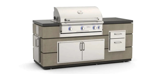 American Outdoor Grill - Contemporary 650 GFRC Pre-Fab Island (35” x 82”) w/ Double Drawer Cut-out - ID650-SMD-82BA American Outdoor Grill