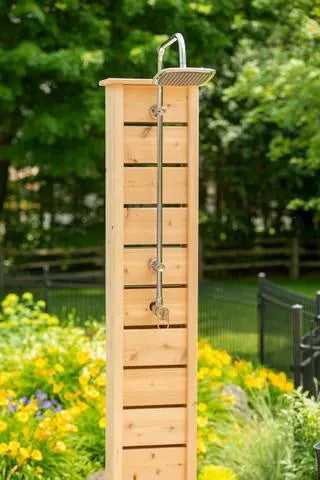 Dundalk White Cedar Outdoor Sierra Pillar Shower CTC105 Dundalk