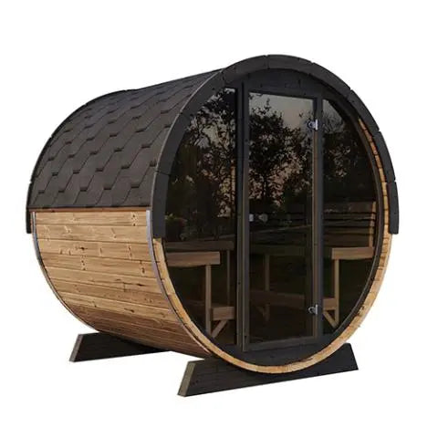 SaunaLife Model EE8G Traditional 6 Person Outdoor Sauna Barrel, 646-SL-MODELEE8G SaunaLife