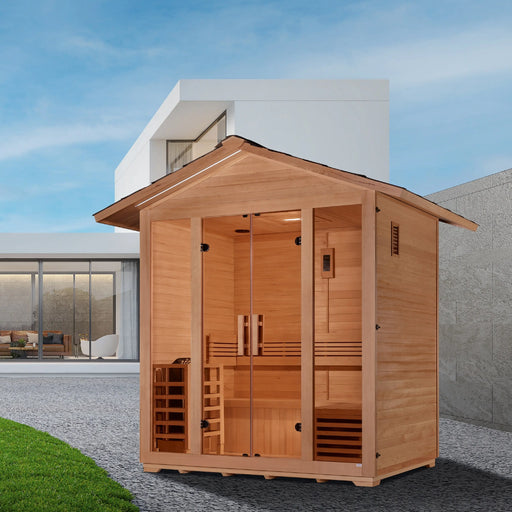 Golden Designs "Vorarlberg" Outdoor Traditional Steam Sauna (5 Person) Golden Design Saunas